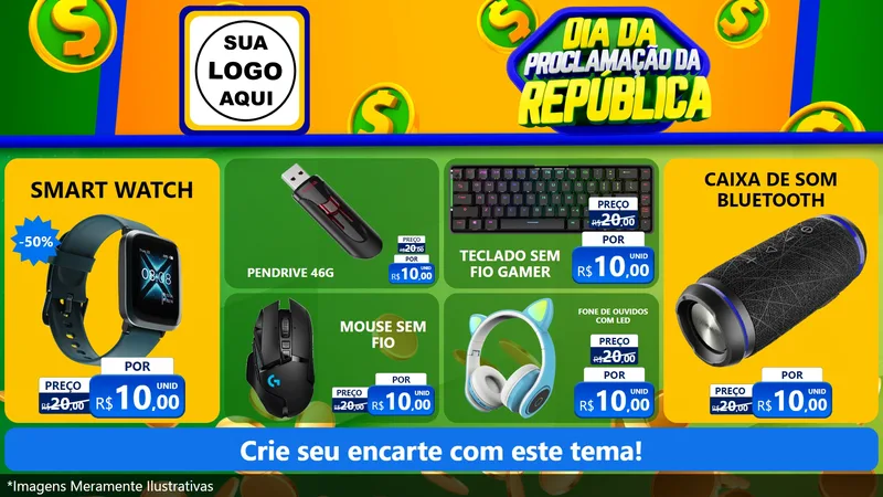 Modelo de TV para TV Horizontal com o tema Dia Da Proclamação da República para Informática