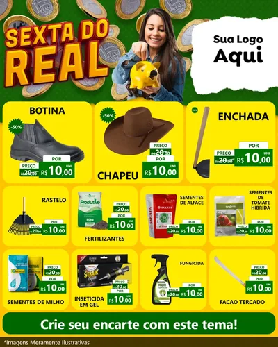 Modelo de Rede Social para Feed Instagram com o tema Sexta do Real para Agropecuária