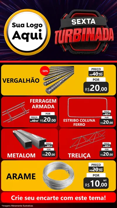 Modelo de TV para TV Vertical com o tema Sexta Turbinada para Ferragens