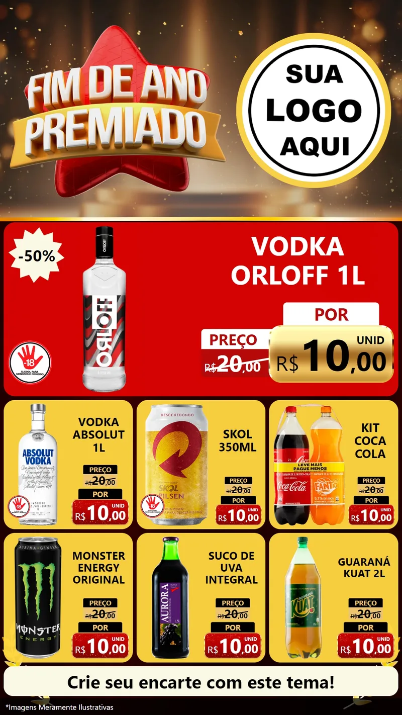 Modelo de Rede Social para Stories com o tema Fim de Ano Premiado para Distribuidora de bebidas
