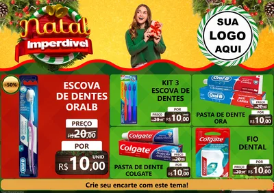 Modelo de Encarte para Encarte A4 Horizontal com o tema Natal Imperdível para Higiene Pessoal