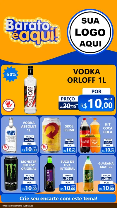 Modelo de Rede Social para Stories com o tema Barato é aqui para Distribuidora de bebidas
