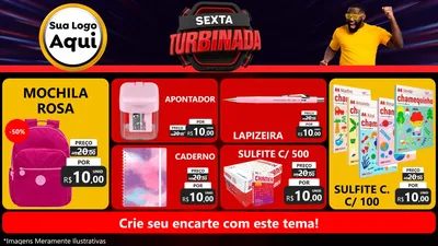 Modelo de TV para TV Horizontal com o tema Sexta Turbinada para Papelaria