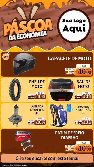 Modelo de TV para TV Vertical com o tema Páscoa da Economia para Moto peças