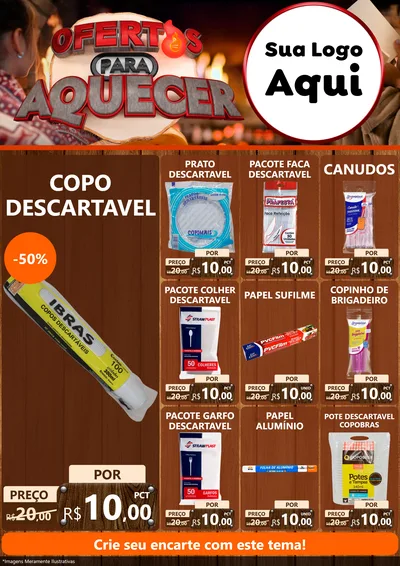 Modelo de Encarte para Encarte A4 Vertical com o tema Ofertas Para Aquecer para Embalagens