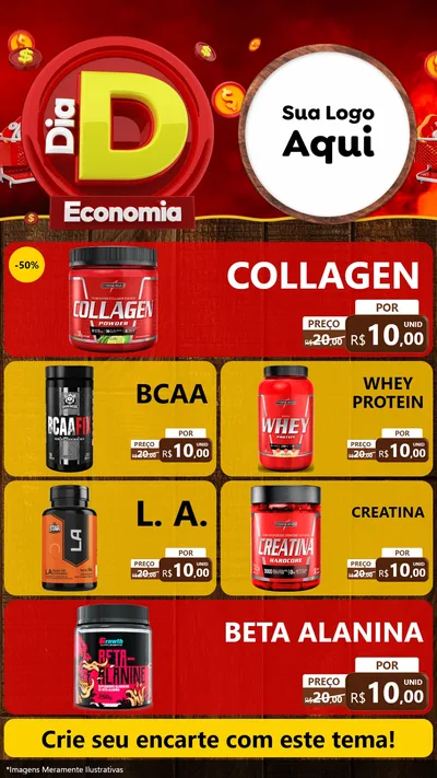 Modelo de TV para TV Vertical com o tema Dia D Economia para Suplementos alimentares