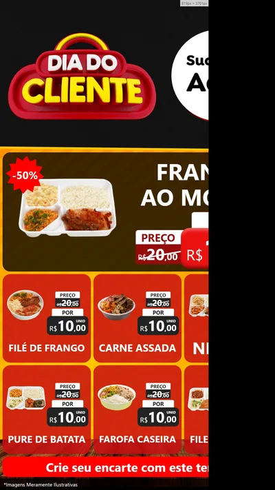 Modelo de Rede Social para Stories com o tema Dia do Cliente para Restaurante