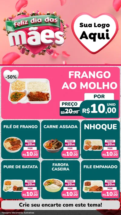 Modelo de Rede Social para Stories com o tema Feliz Dia das Mães para Restaurante