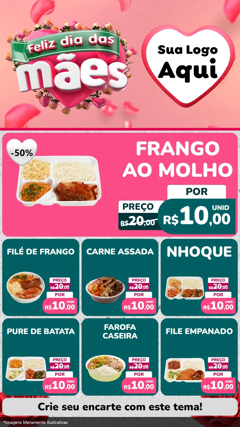 Modelo de Rede Social para Stories com o tema Feliz Dia das Mães para Restaurante