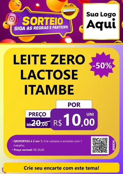 Modelo de Cartaz para Cartaz A4 Vertical com o tema Sorteio para Frios e Laticínios