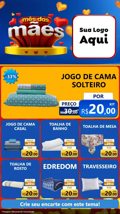Modelo de Rede Social para Stories com o tema Mês das Mães para Cama, Mesa e Banho