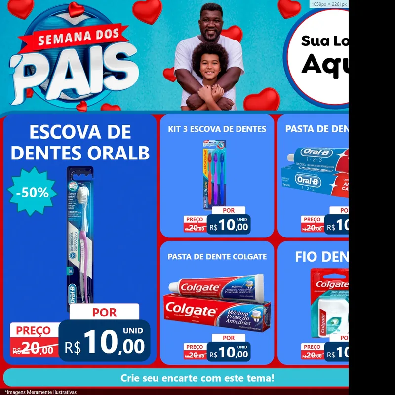 Modelo de Rede Social para Feed Facebook com o tema Semana Dos Pais para Higiene Pessoal