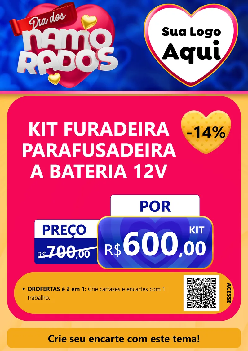 Modelo de Cartaz para Cartaz A4 Vertical com o tema Dia dos namorados para Maquinas e Ferramentas