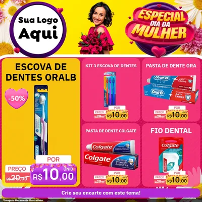 Modelo de Rede Social para Feed Facebook com o tema Especial Dia da Mulher para Higiene Pessoal