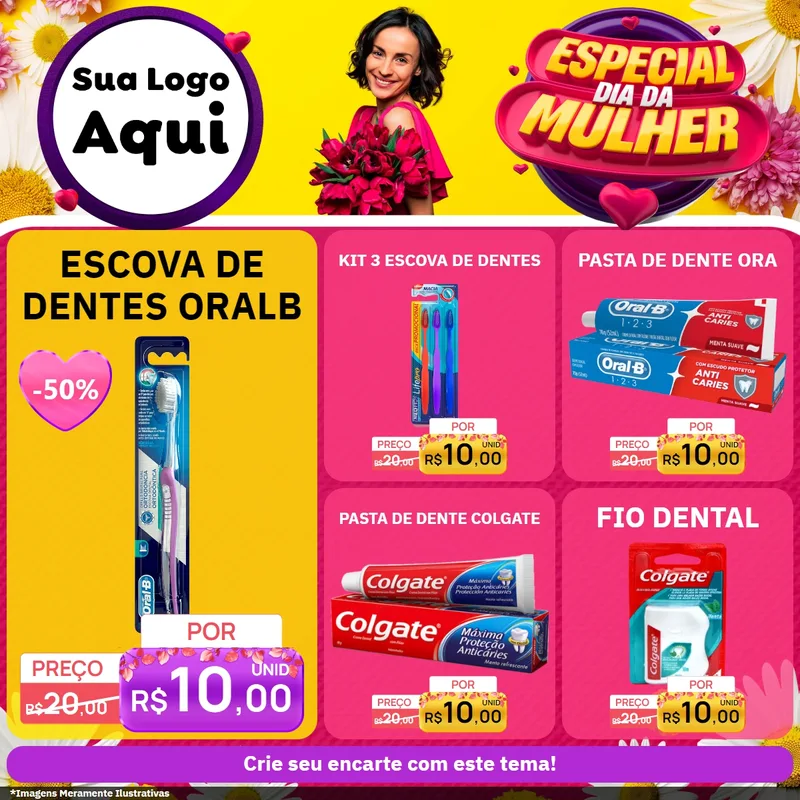 Modelo de Rede Social para Feed Facebook com o tema Especial Dia da Mulher para Higiene Pessoal