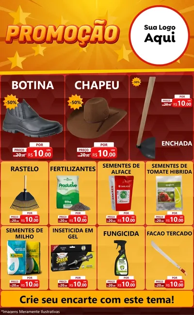 Modelo de Encarte para Encarte Grande com o tema Promoção para Agropecuária