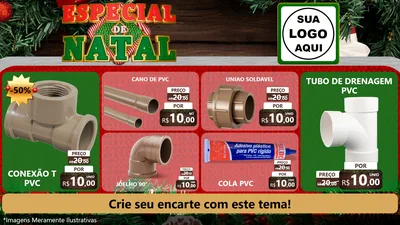 Modelo de TV para TV Horizontal com o tema Especial de Natal para Tubos e conexões