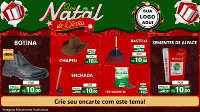 Modelo de TV para TV Horizontal com o tema Um Natal de Ofertas para Agropecuária