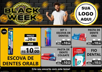 Modelo de Encarte para Encarte A4 Horizontal com o tema Black Week para Higiene Pessoal