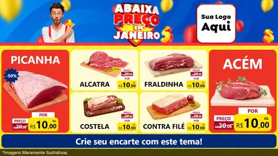 Modelo de TV para TV Horizontal com o tema Abaixa Preço em Janeiro para Açougue