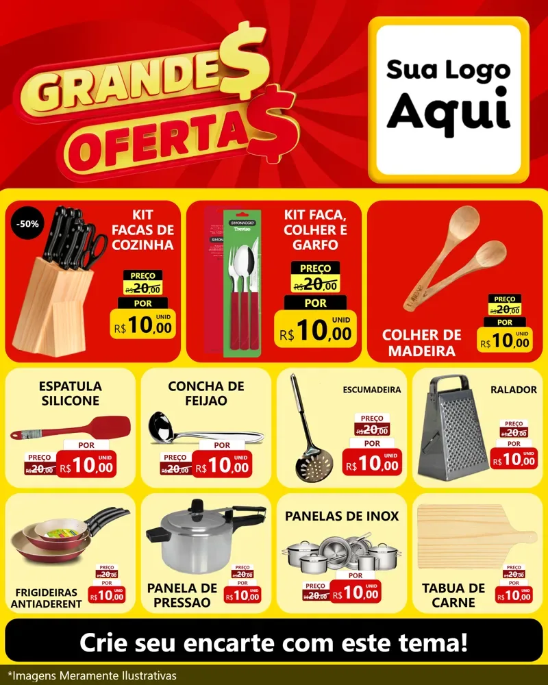 Modelo de Rede Social para Feed Instagram com o tema Grandes Ofertas para Utilidades Domésticas
