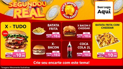 Modelo de TV para TV Horizontal com o tema Segundou do Real para Hamburgueria