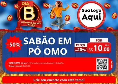 Modelo de Cartaz para Cartaz A4 Horizontal com o tema Dia B - O Dia Mais Barato Do Mês para Produtos de Limpeza