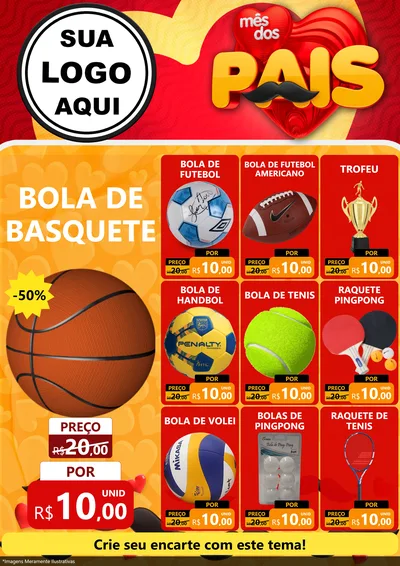 Modelo de Encarte para Encarte A4 Vertical com o tema Mês Dos Pais para Artigos Esportivos