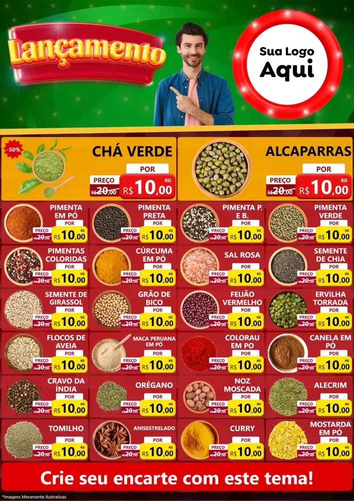 Modelo de Encarte para Encarte A4 Vertical com o tema Lançamento para Produtos Naturais