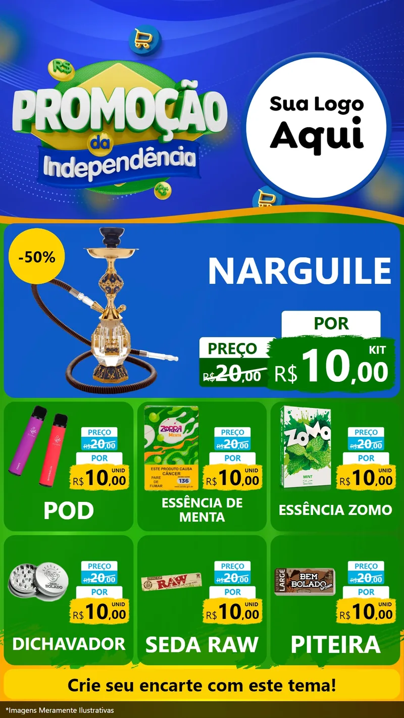 Modelo de Rede Social para Stories com o tema Promoção da Independência para Tabacaria
