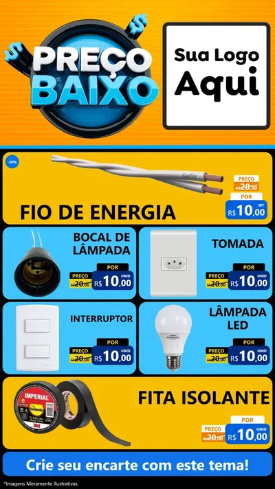 Modelo de TV para TV Vertical com o tema Preço Baixo para Materiais Elétricos