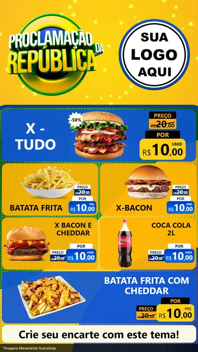 Modelo de TV para TV Vertical com o tema Proclamação da República para Hamburgueria
