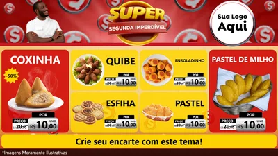 Modelo de TV para TV Horizontal com o tema Super Segunda Imperdível para Salgadaria