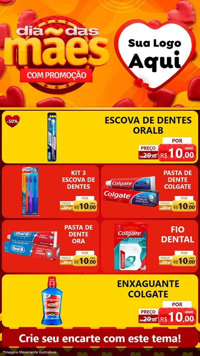 Modelo de TV para TV Vertical com o tema Dia das Mães com Promoção para Higiene Pessoal