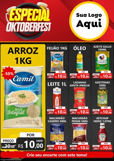 Modelo de Encarte para Encarte A4 Vertical com o tema Especial Oktoberfest para Supermercado
