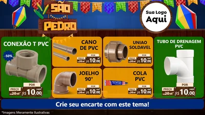 Modelo de TV para TV Horizontal com o tema São Pedro para Tubos e conexões