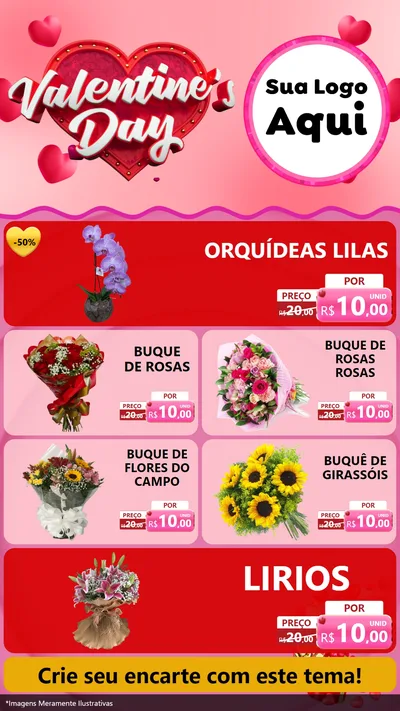 Modelo de TV para TV Vertical com o tema Valentine's Day para Floricultura e jardim