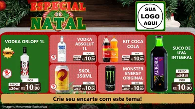 Modelo de TV para TV Horizontal com o tema Especial de Natal para Distribuidora de bebidas