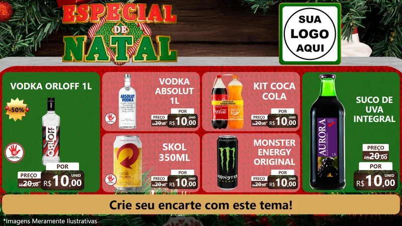 Modelo de TV para TV Horizontal com o tema Especial de Natal para Distribuidora de bebidas