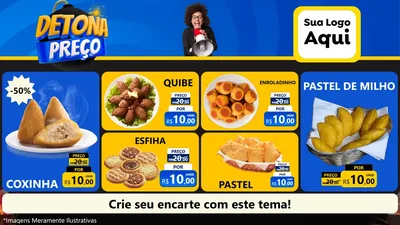 Modelo de TV para TV Horizontal com o tema Detona Preços para Salgadaria