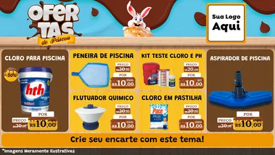 Modelo de TV para TV Horizontal com o tema Ofertas de Páscoa para Produtos para Piscina