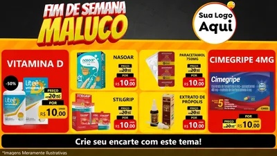 Modelo de TV para TV Horizontal com o tema Final de Semana Maluco para Farmácia
