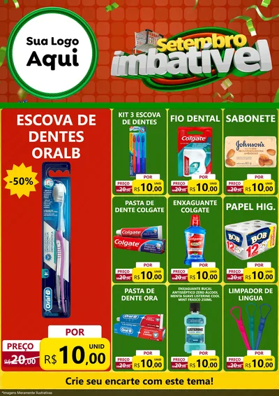 Modelo de Encarte para Encarte A4 Vertical com o tema Setembro Imbatível para Higiene Pessoal