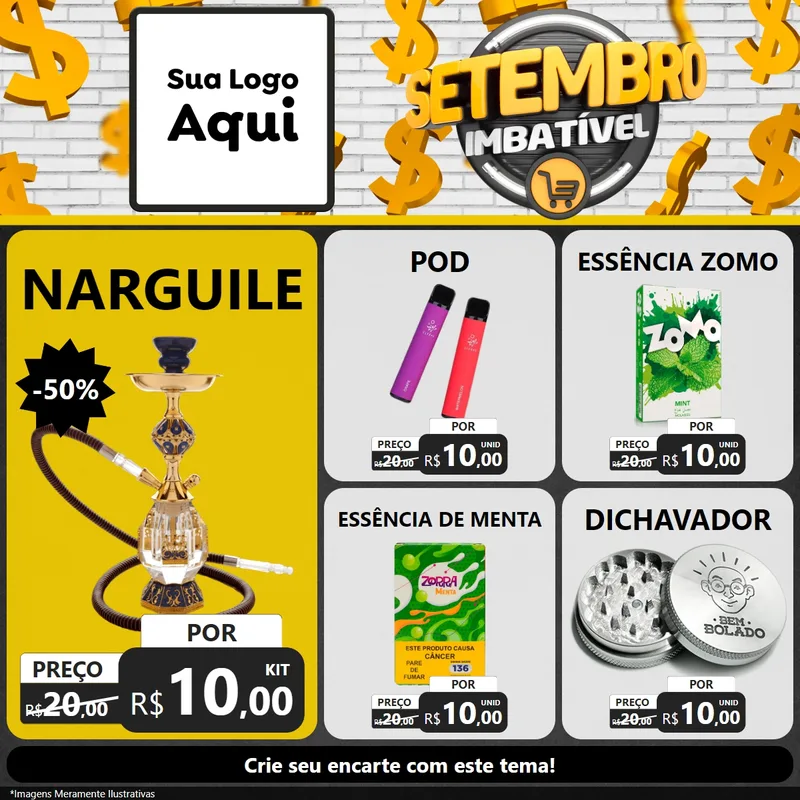 Modelo de Rede Social para Feed Facebook com o tema Setembro Imbatível para Tabacaria