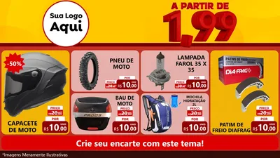 Modelo de TV para TV Horizontal com o tema A Partir de Um e Noventa e Nove - 1,99 para Moto peças