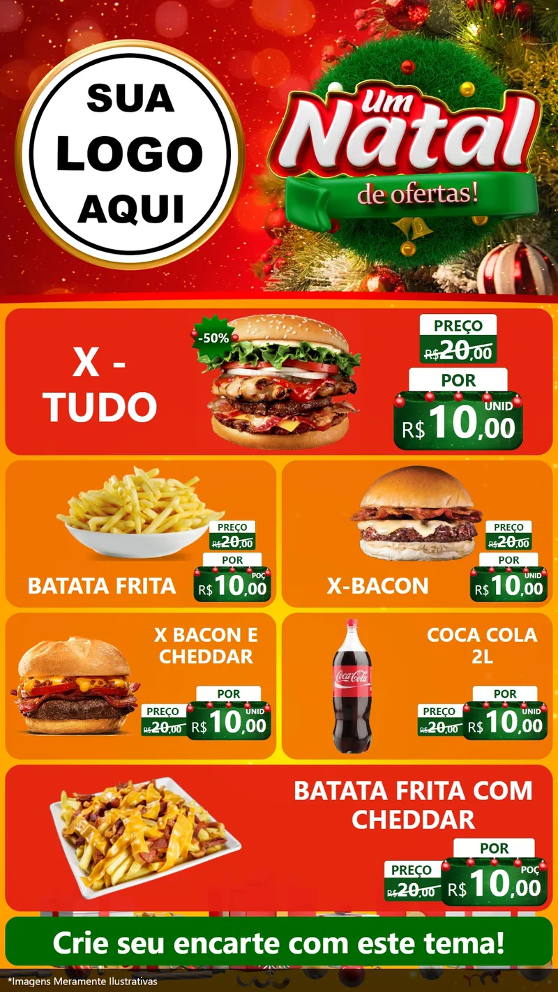 Modelo de TV para TV Vertical com o tema Um Natal de Ofertas para Hamburgueria