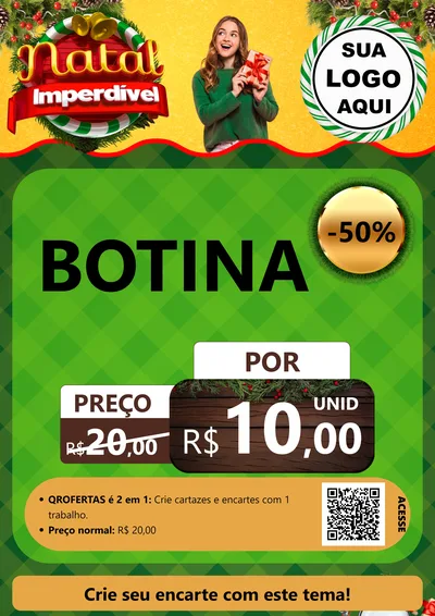 Modelo de Cartaz para Cartaz A4 Vertical com o tema Natal Imperdível para Agropecuária