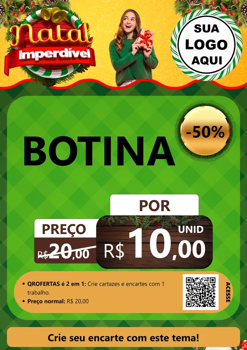 Modelo de Cartaz para Cartaz A4 Vertical com o tema Natal Imperdível para Agropecuária
