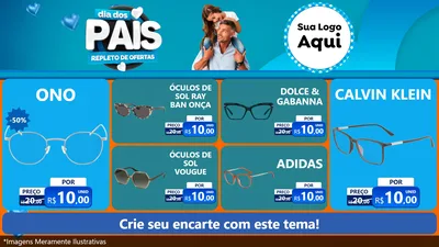 Modelo de TV para TV Horizontal com o tema Dia Dos Pais Repleto de Ofertas para Óticas