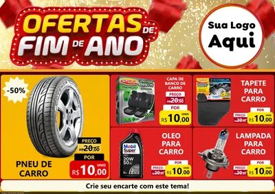 Modelo de Encarte para Encarte A4 Horizontal com o tema Ofertas de Fim de Ano para Auto peças